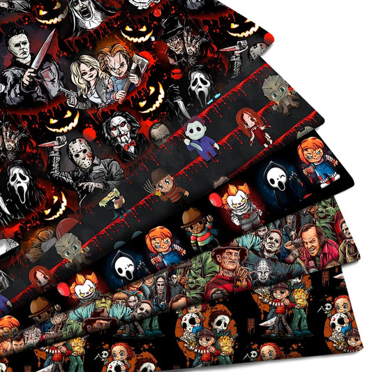 Halloween Horror Skull Bone Printed Polyester Pure Cotton Material Patchwork Tissue Sewing Quilting Fabrics Needlework DIY Cloth
