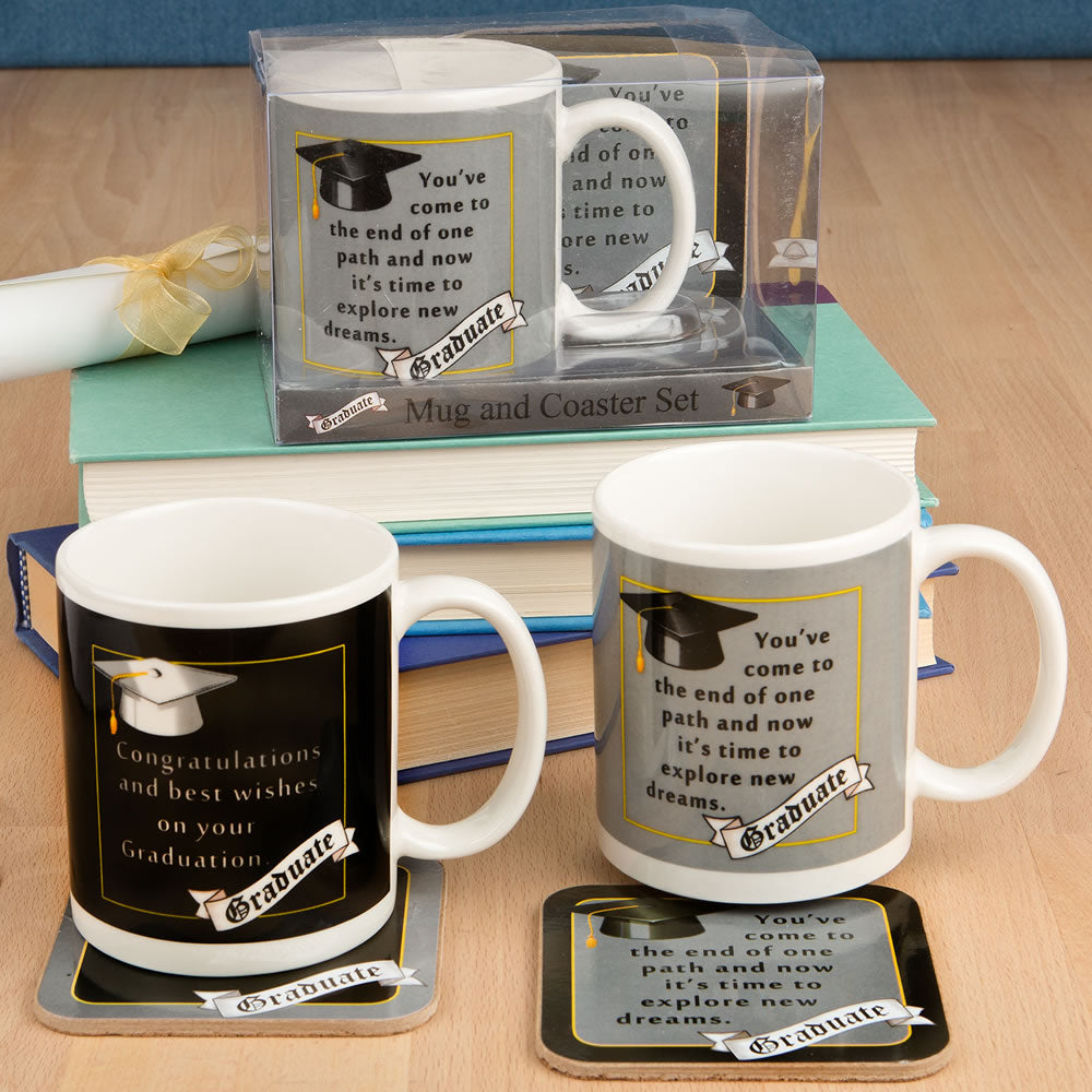 Grad mug and Coaster set - 2 assorted styles from gifts by Fashioncraft&reg;