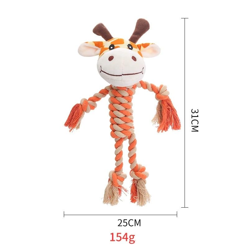 animal head strong chewing rope dog chew toy, giraffe animal head strong chewing rope dog chew toy, giraffe