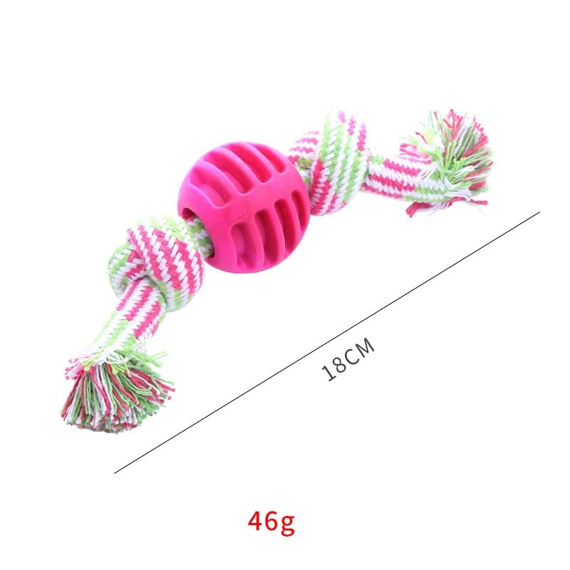 Dog Bite-Resistant Rope Toy with Rubber Ball Knots Set of 3, Deeper Colors - Image 6