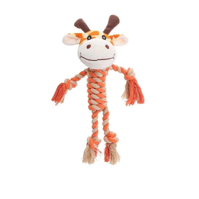 animal head strong chewing rope dog chew toy, giraffe animal head strong chewing rope dog chew toy, giraffe