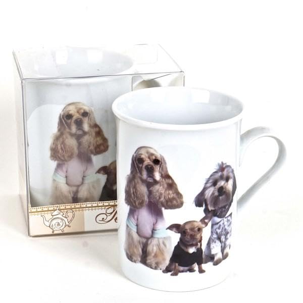 porcelain mug in gift box, dogs design porcelain mug in gift box, dogs design