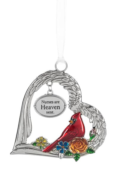 ganz nurses are heaven sent ornament, silver, 2.75" x 3"