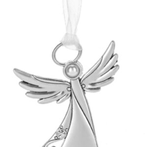 ganz you are always in my heart hanging ornament, 3.25 inch height, silver, zinc, polypropylene, glass