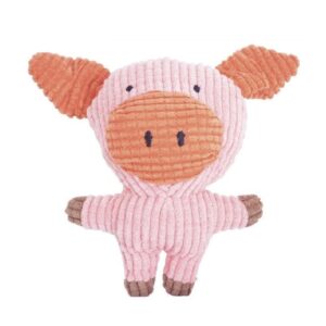 cartoon animal plush toy for dogs and cats, pig