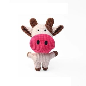 cartoon animal plush toy for dogs and cats, cow