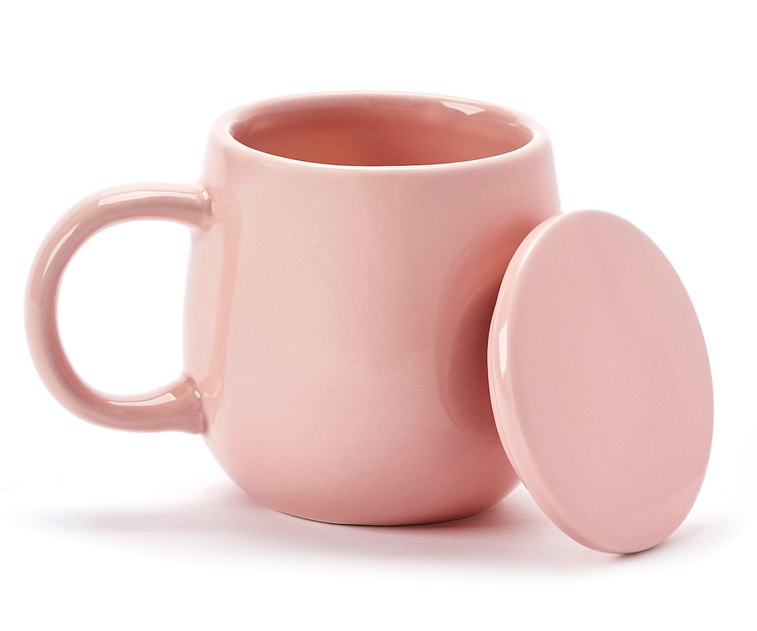 unique ceramic mug perfect for coffee, latte, tea canadian gift made by yes designs (cute pink mug w/lid) unique ceramic mug perfect for coffee, latte, tea canadian gift made by yes designs (cute pink mug w/lid)