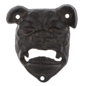cast iron bulldog wall mounted bottle opener vintage rustic bottle opener (black)