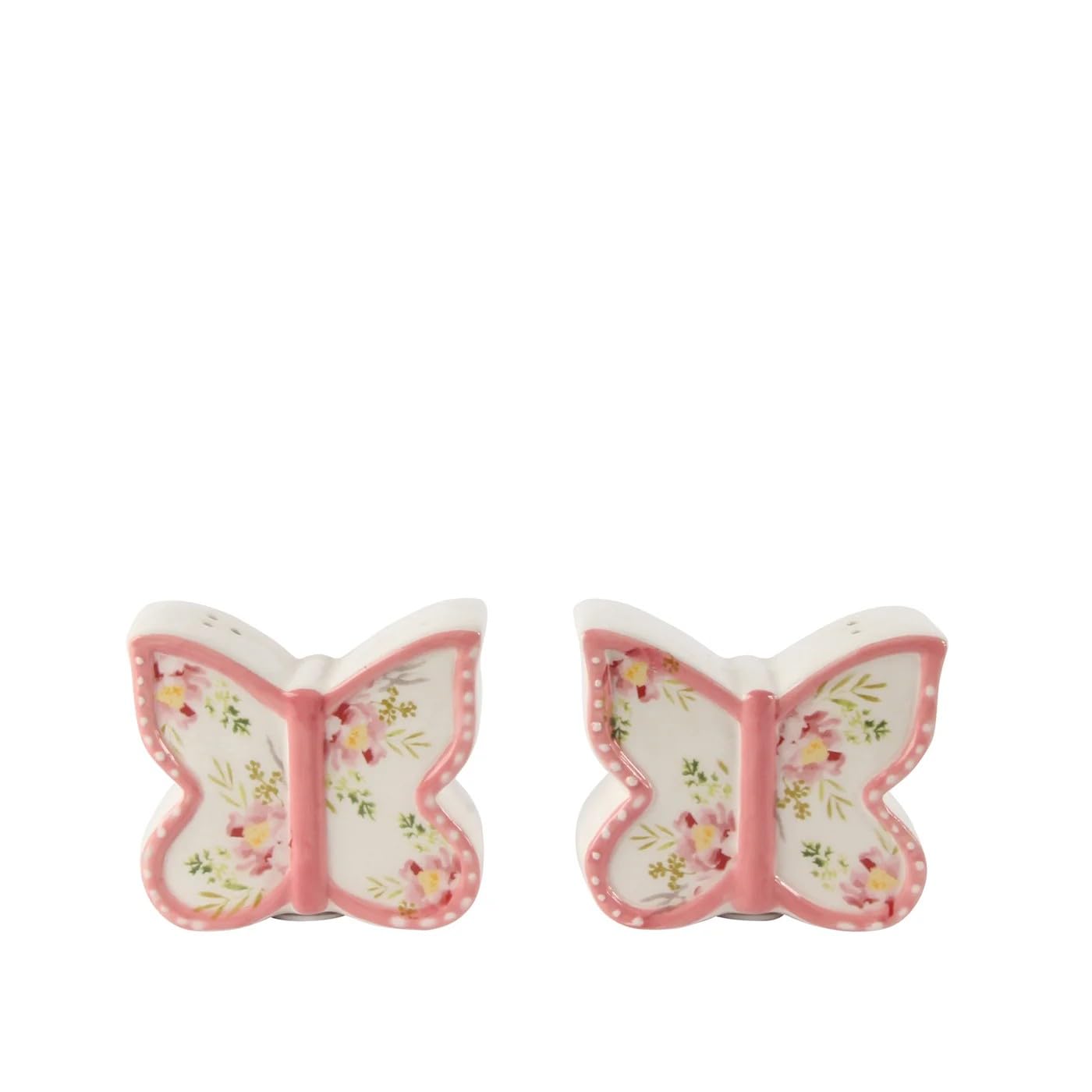 ceramic butterfly salt & pepper shakers with floral design ceramic butterfly salt & pepper shakers with floral design
