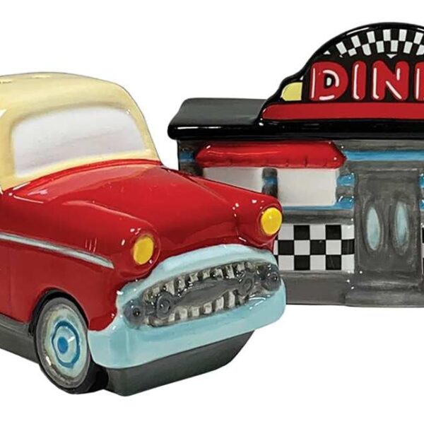 exquisite novelty salt & pepper set by streamline imagined (s & p set diner & hot rod)