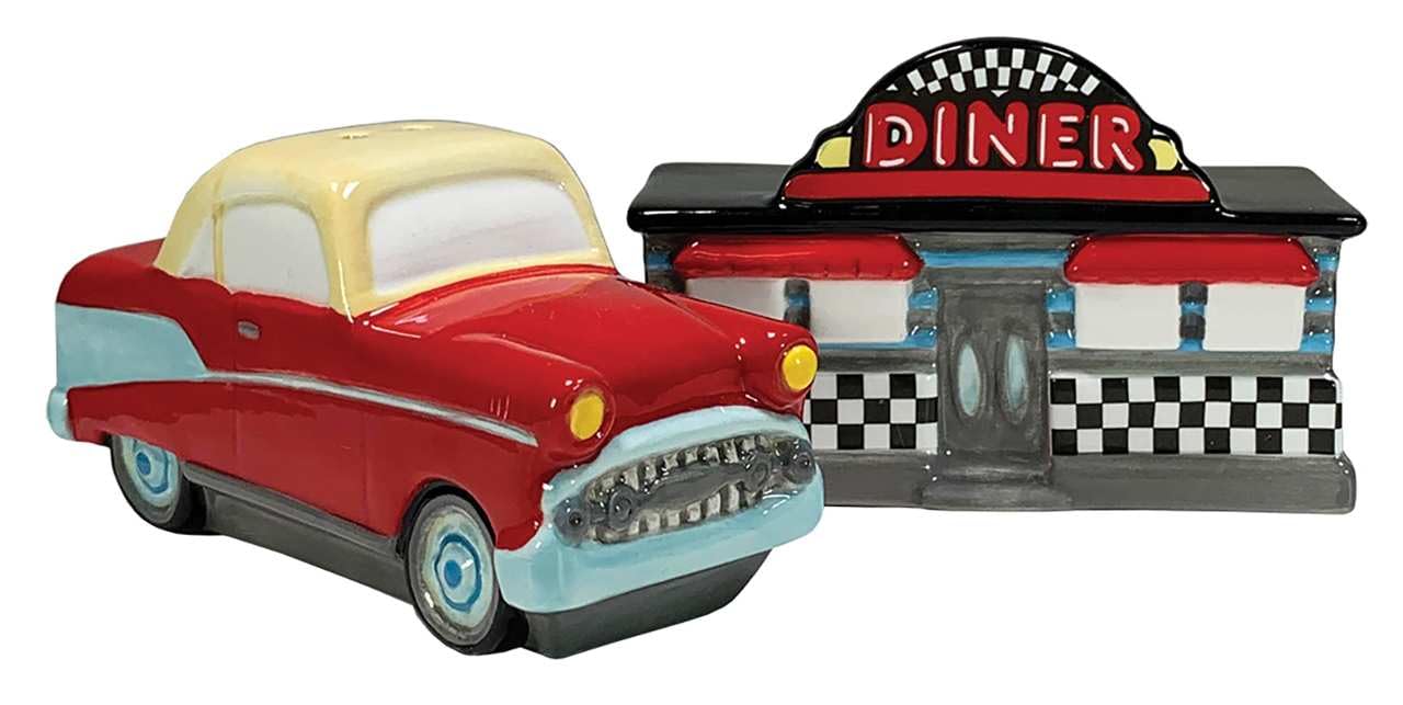 exquisite novelty salt & pepper set by streamline imagined (s & p set diner & hot rod) exquisite novelty salt & pepper set by streamline imagined (s & p set diner & hot rod)