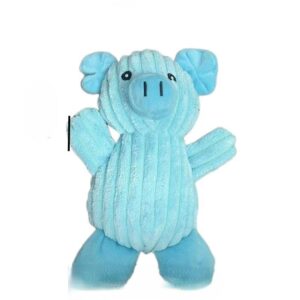 cartoon animal plush toy for dogs and cats, blue pig
