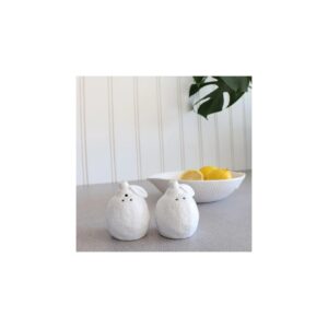 lemon salt and pepper shakers white ceramic set of 2