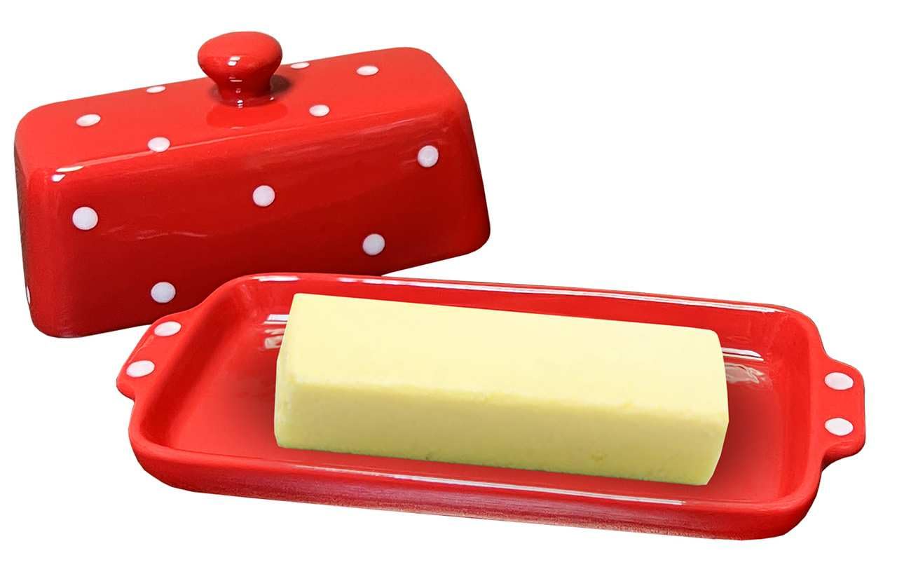 Exquisite Novelty Salt & Pepper Set By Streamline Imagined (Butter Dish Polka Dot Mushroom)