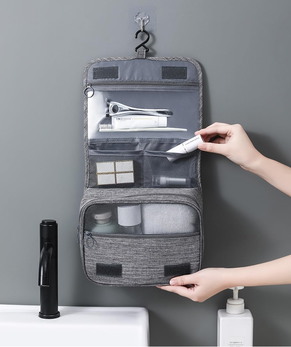 Classier Hanging Toiletry Bag for Travel, Large Capacity, 23x19cm - Image 5