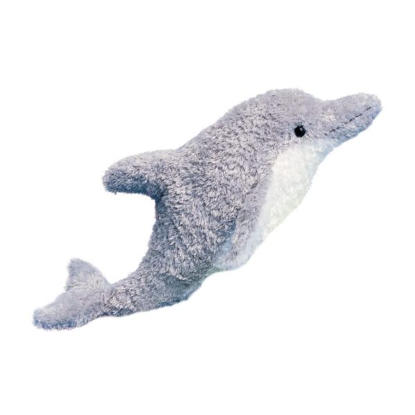 Denny Dolphin plush by Douglas in grey and white with a stitched smile