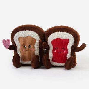 soft beautiful love plush decors by giftcraft (12 inches peanut butter and jelly toast)