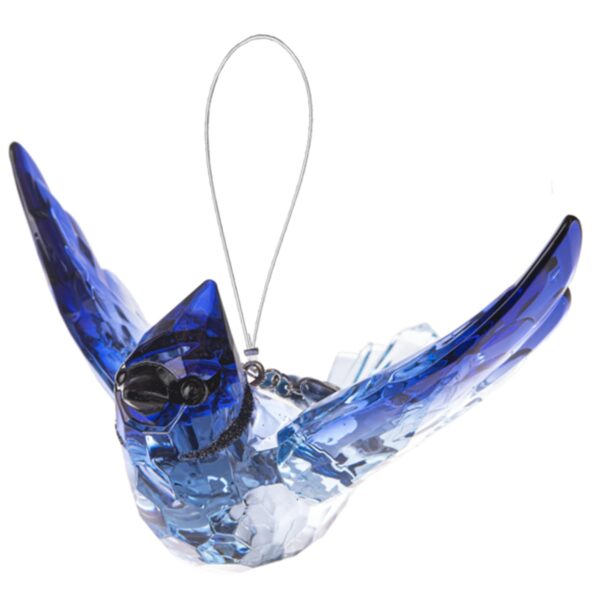 ganz blue jay ornament with charm, acry 1071