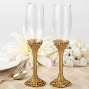 fashioncraft gold lattice botanical collection flute set