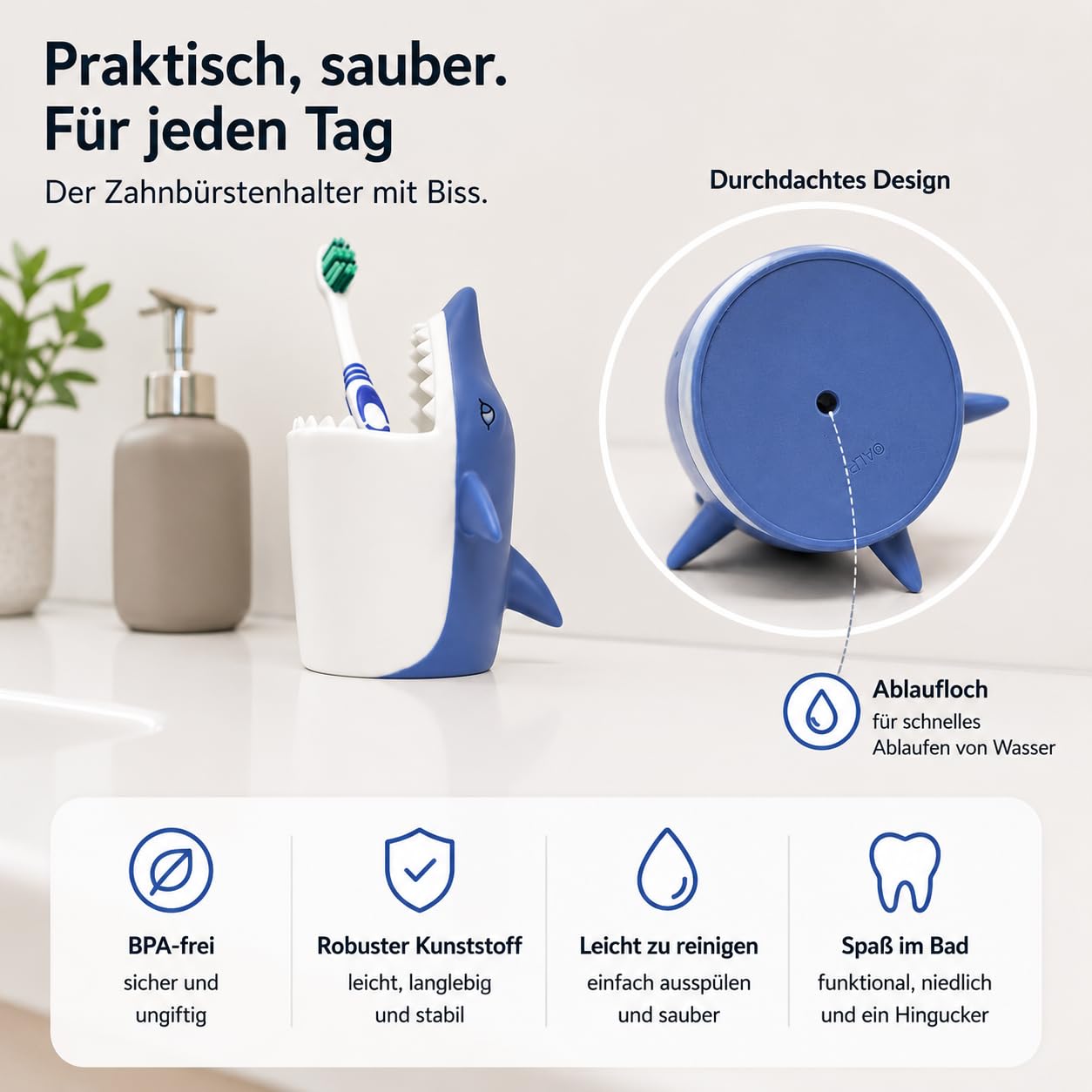 winkee animal toothbrush mug | animal toothbrush mug (shark/shark) winkee animal toothbrush mug | animal toothbrush mug (shark/shark)