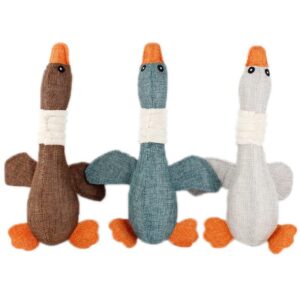 squeaky geese dog toy set of 3 for medium & large dogs