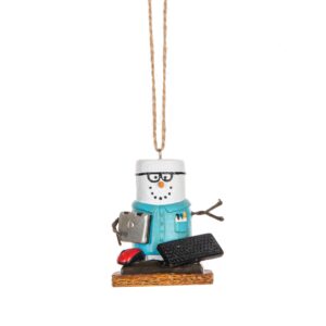 ganz smores it worker snowman plastic holiday christmas ornament
