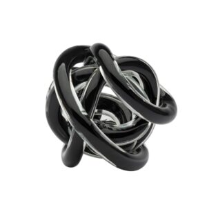 Torre & Tagus Orbit Mini Glass Decor Ball, 3-inch Diameter, Black