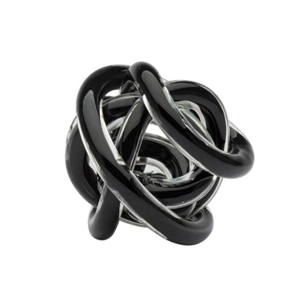 Torre & Tagus Orbit Mini Glass Decor Ball, 3-inch Diameter, Black