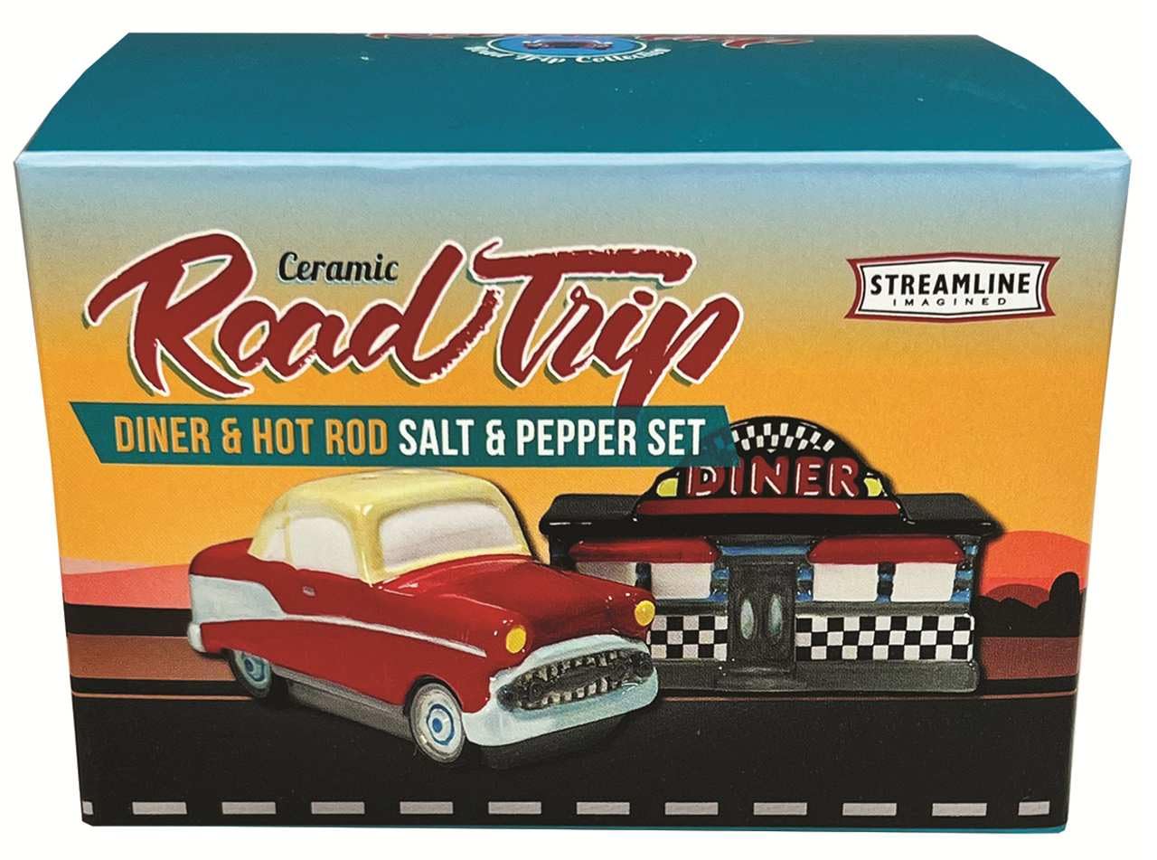 exquisite novelty salt & pepper set by streamline imagined (s & p set diner & hot rod) exquisite novelty salt & pepper set by streamline imagined (s & p set diner & hot rod)