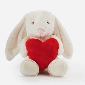 soft beautiful love plush decors by giftcraft (plush bunny w/heart 11.02 x 4.72 x 4.33inches)