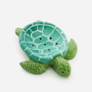 ceramic turtle soap dish, 13 x 15.2 x 4.1 cm