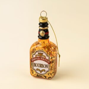 small batch bourbon bottle glass christmas ornament