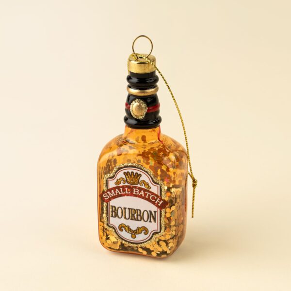small batch bourbon bottle glass christmas ornament