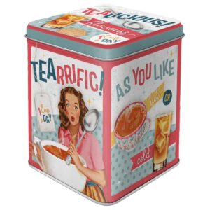 nostalgic art 31301 tealicious & tearrific tea container