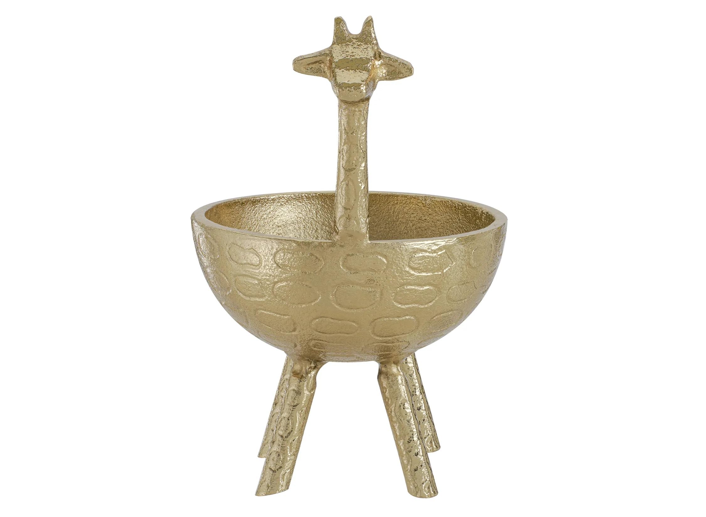 Torre & Tagus Giraffe Gold Nickel Plated Aluminum Standing Decor Bowl - Image 3