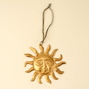 sun milagro holiday ornament handcrafted iron antique gold