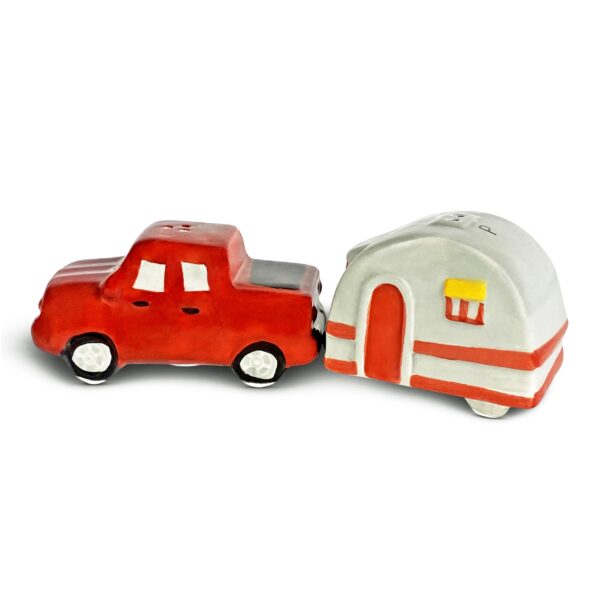 Rivers Edge Products Rivers Edge Products Truck and Camper Salt and Pepper Shakers - Poly Resin Holder and 2 Glass Spice Dispenser - Unique Dining Table Accessories - Gift-Ready Novelty Kitchen