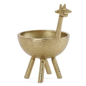 Torre & Tagus Giraffe Gold Nickel Plated Aluminum Standing Decor Bowl