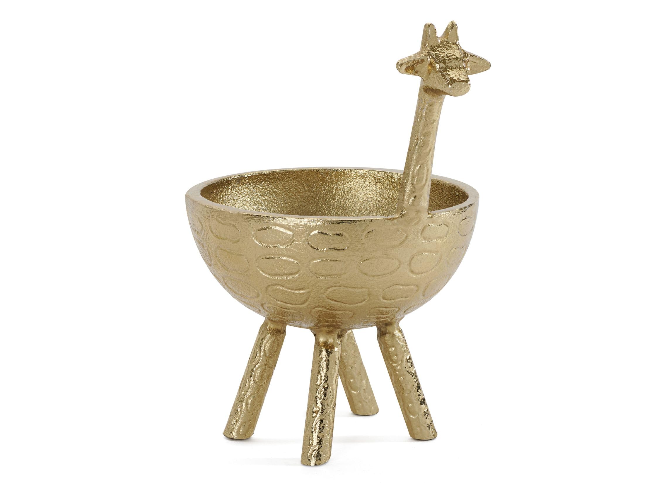 Torre & Tagus Giraffe Gold Nickel Plated Aluminum Standing Decor Bowl