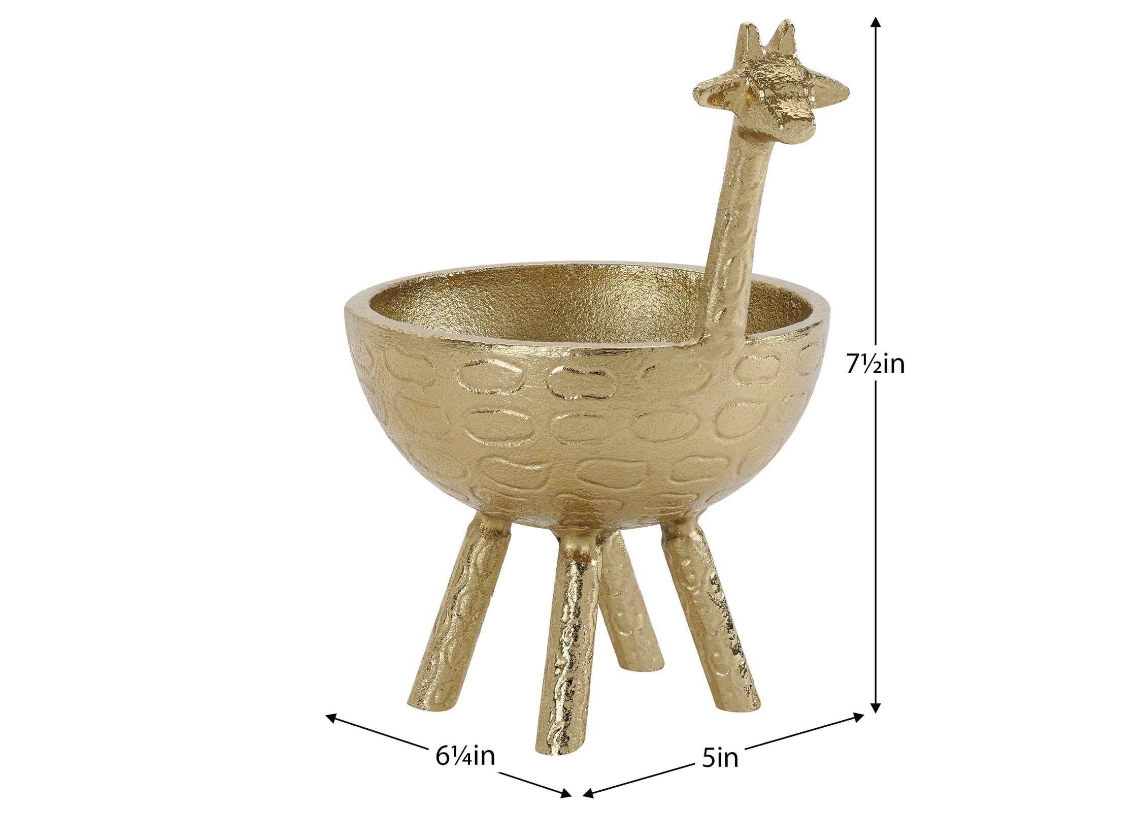 Torre & Tagus Giraffe Gold Nickel Plated Aluminum Standing Decor Bowl - Image 2