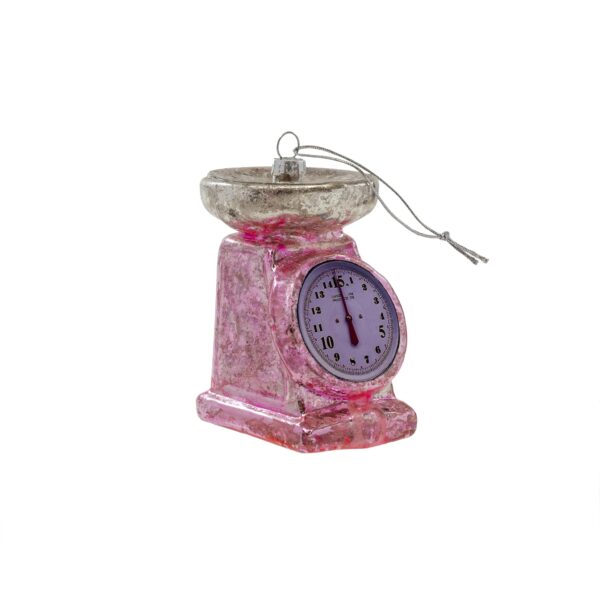 kitchen scale glass christmas tree ornament pink