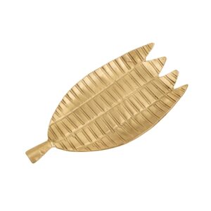 palm leaf brass trinket dish, handcrafted in india