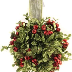 small mistletoe kissball christmas tree ornament new