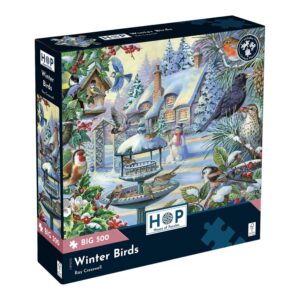 Big 500 Piece Jigsaw Puzzle Winter Birds In Snowy Garden