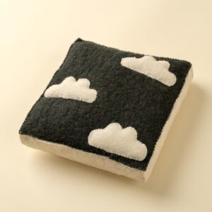 cloudy day felt wall plaque for kids room decor, 7x7in