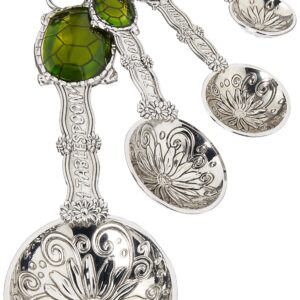 ganz 4 piece measuring spoons set, turtle, silver