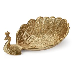 Torre & Tagus Peacock Aluminum Decor Dish 19 x 15 cm - Gold
