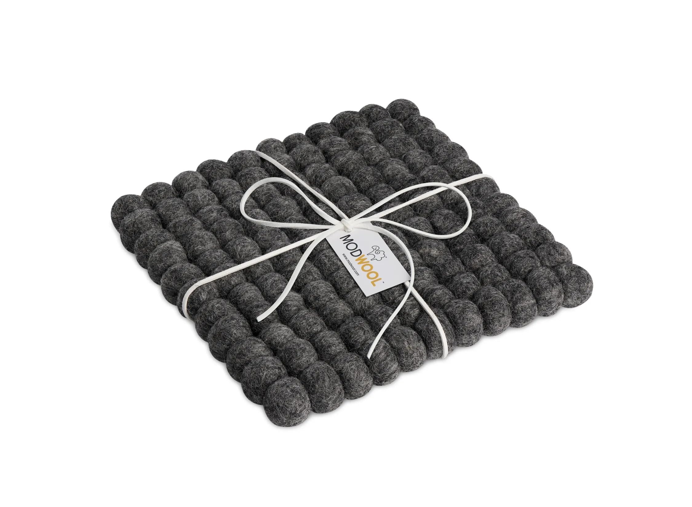 Torre & Tagus ModWool Felt Ball Trivet 20 cm, 100% Wool, Dark Grey Square - Image 3