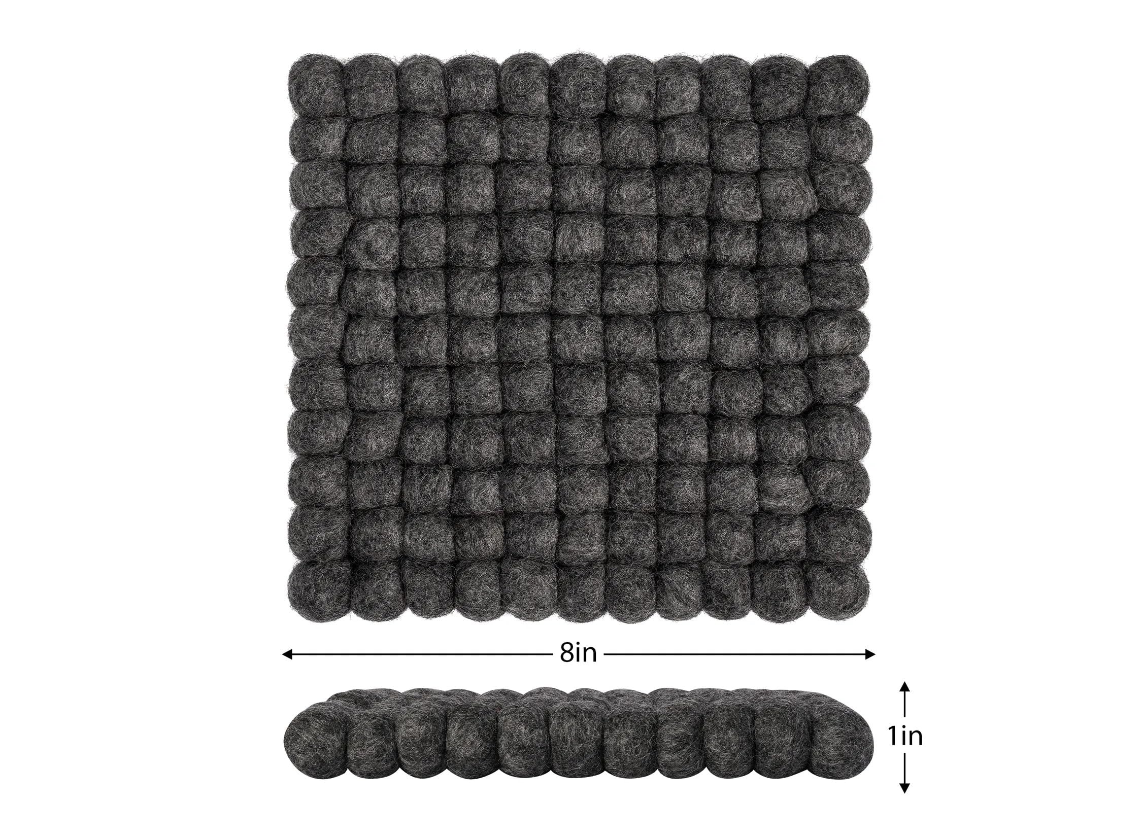 Torre & Tagus ModWool Felt Ball Trivet 20 cm, 100% Wool, Dark Grey Square - Image 5