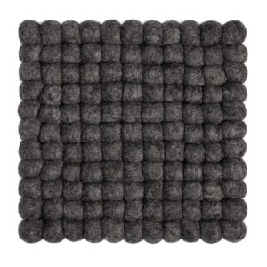 Torre & Tagus ModWool Felt Ball Trivet 20 cm, 100% Wool, Dark Grey Square